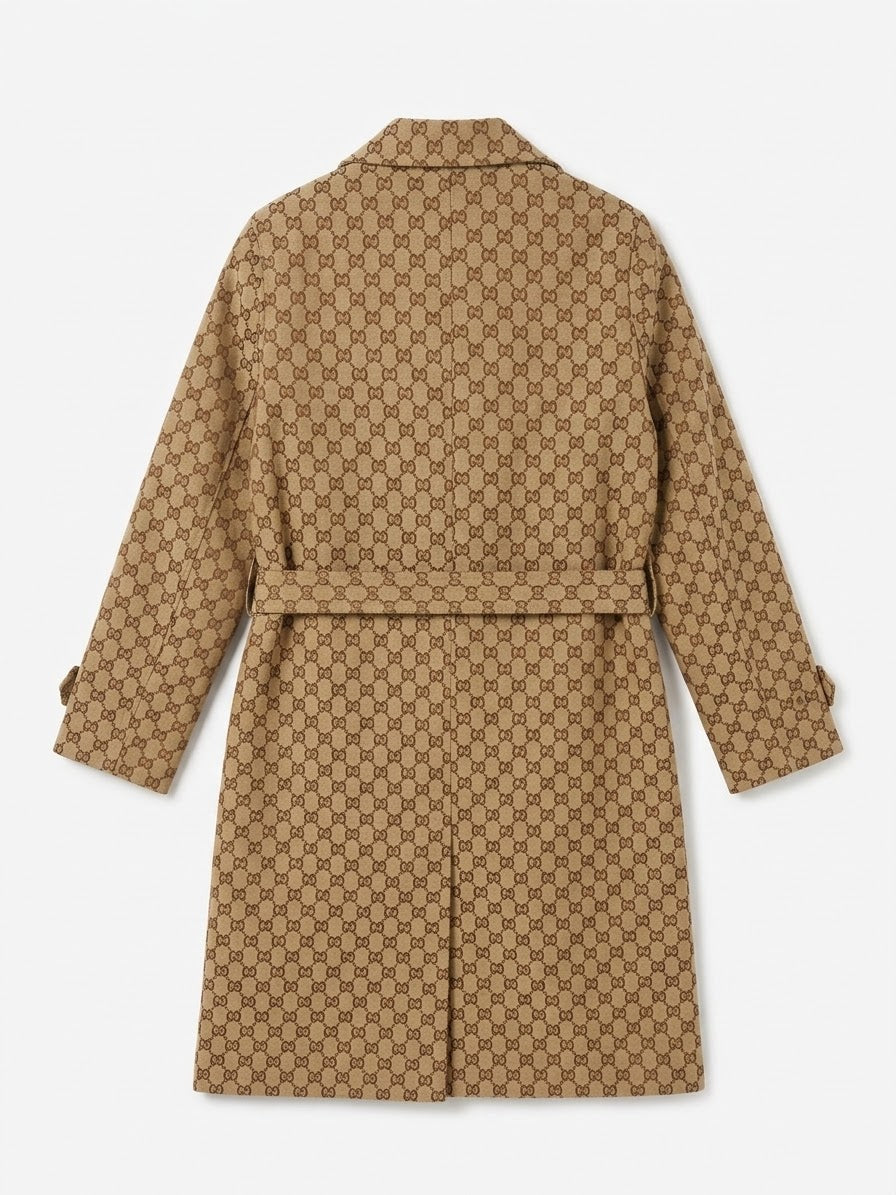 Gucci GG Canvas Double-Breasted Trench Coat