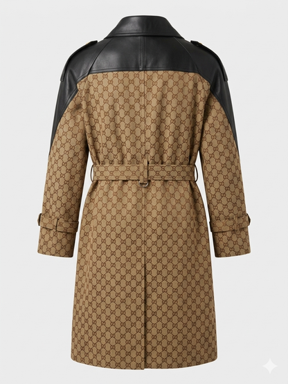 Gucci GG Canvas & Leather Hybrid Trench Coat