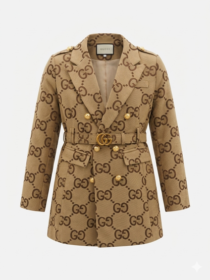 Gucci Jumbo GG Canvas Belted Blazer Dress