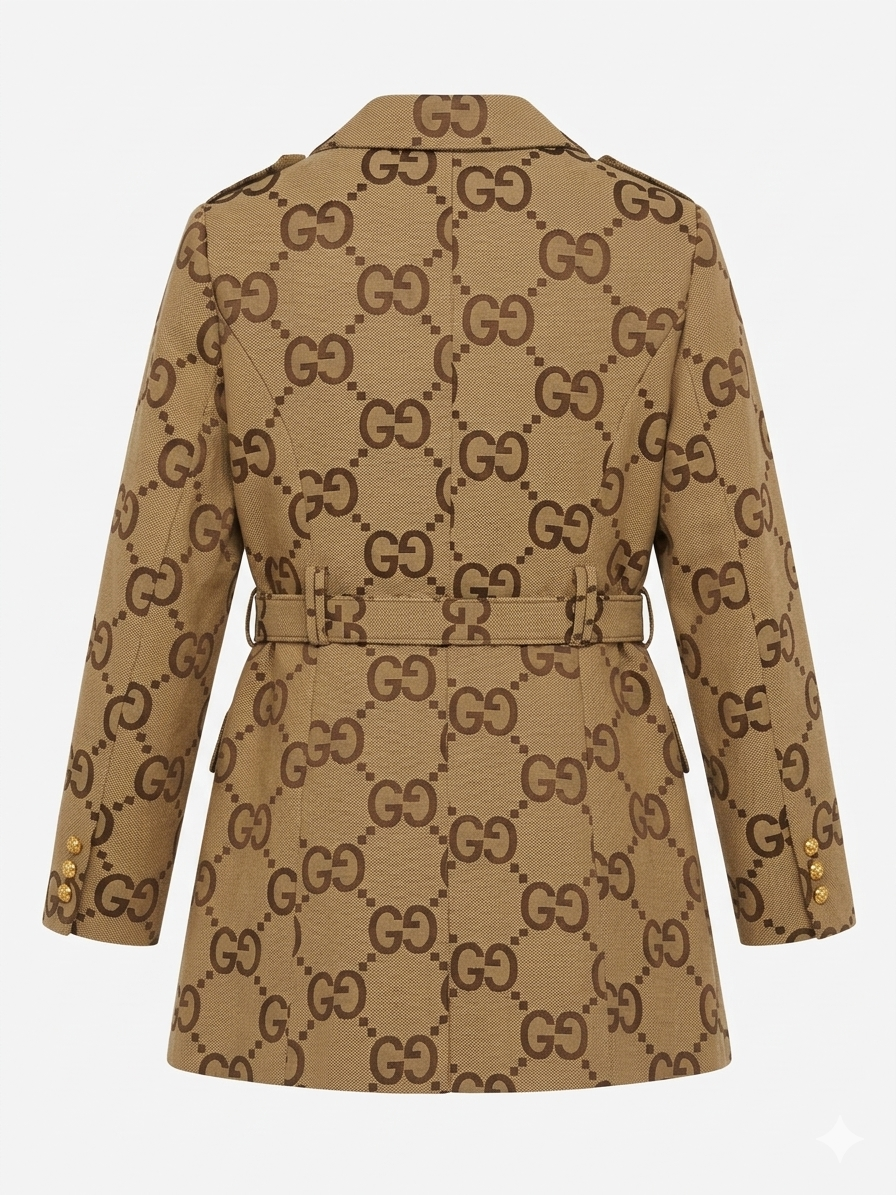 Gucci Jumbo GG Canvas Belted Blazer Dress