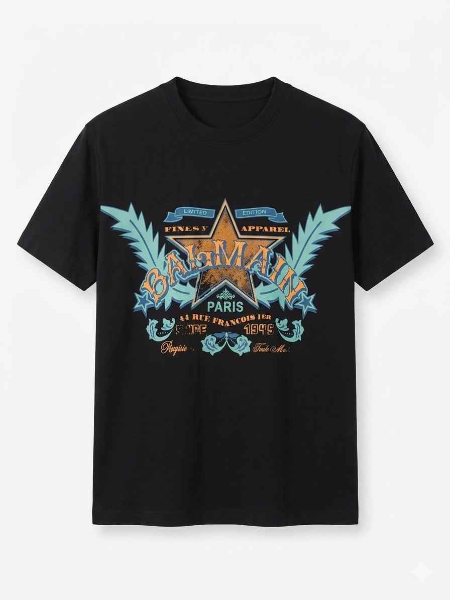 Balmain  T-Shirt Cotton Fabric Made in Turkey