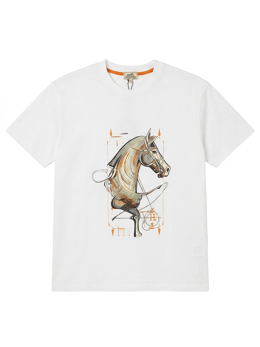 Hermes  T-Shirt Cotton Fabric Made in Turkey
