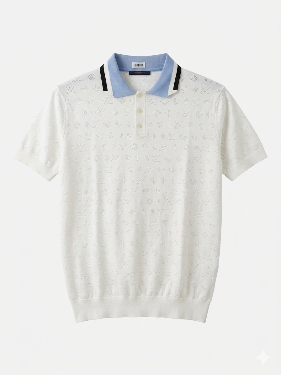 Louis Vuttion Polo 1:1 Grade Knitted Fabric Made in Turkey