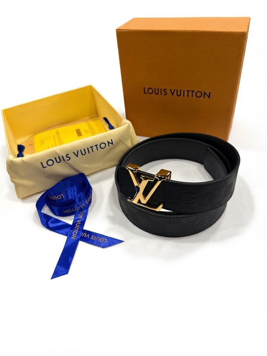 Louis Vuitton 1:1 Grade Damier Infini Reversible Belt (Gold Hardware)