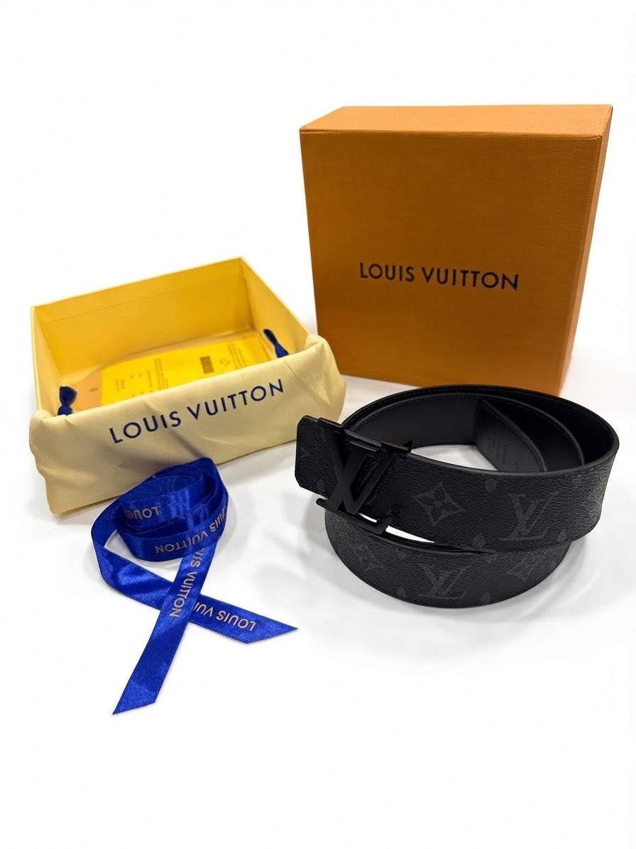 Louis Vuitton 1:1 Grade Monogram Eclipse Reversible Belt (Matte Black Hardware)