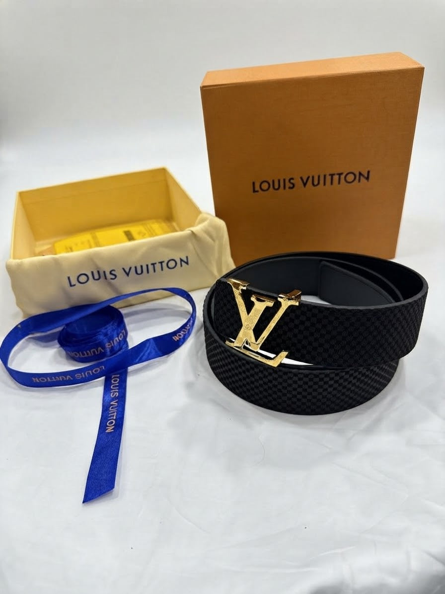 Louis Vuitton 1:1 Grade Damier Infini Reversible Belt (Gold Buckle)