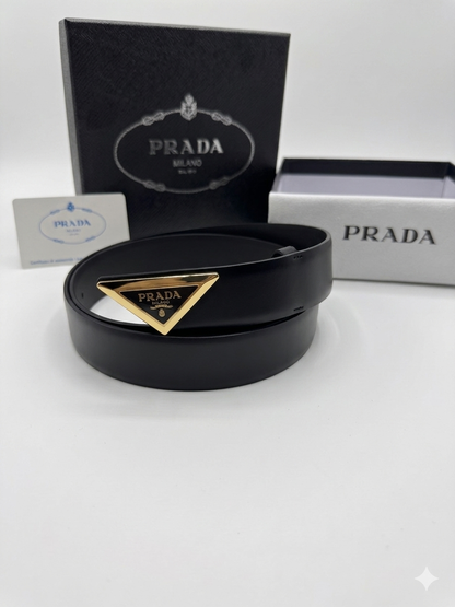 Prada Triangle Logo Plaque Belt