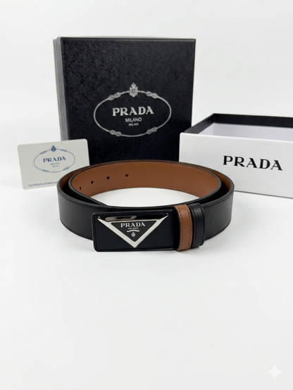 Prada Reversible Belt with Triangle Buckle