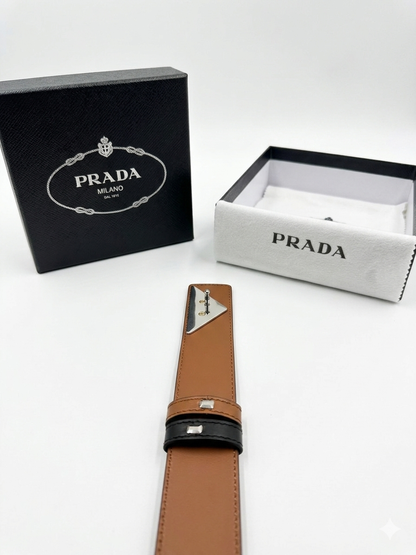 Prada Reversible Belt with Triangle Buckle