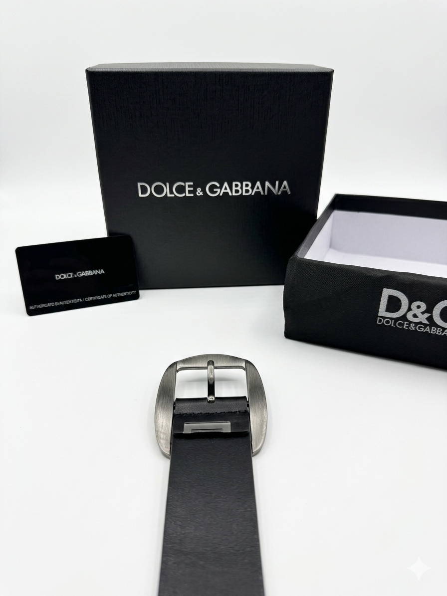Dolce & Gabbana Matte Logo Engraved Belt