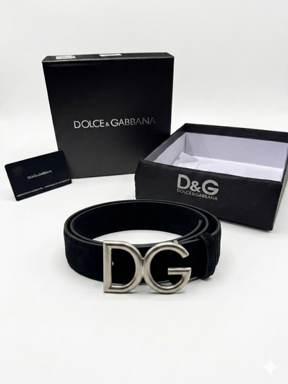 Dolce & Gabbana Suede DG Logo Belt