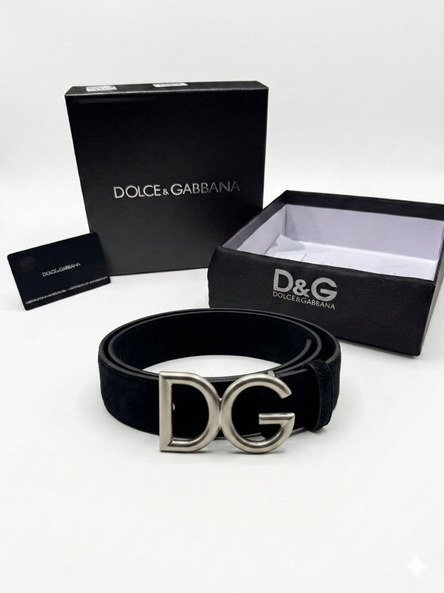Dolce & Gabbana Suede DG Logo Belt