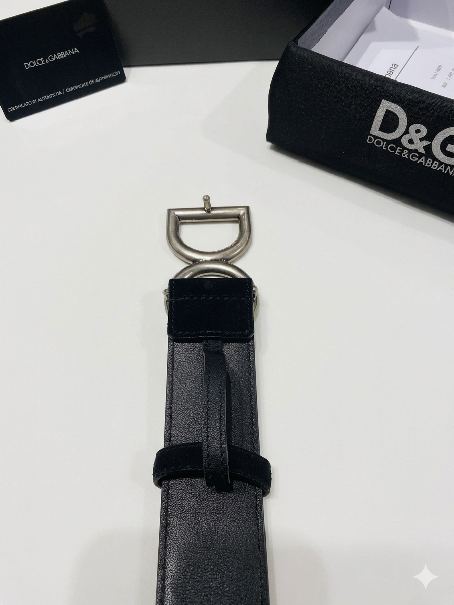 Dolce & Gabbana Suede DG Logo Belt