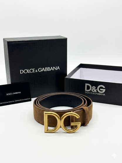 Dolce & Gabbana Suede DG Logo Belt