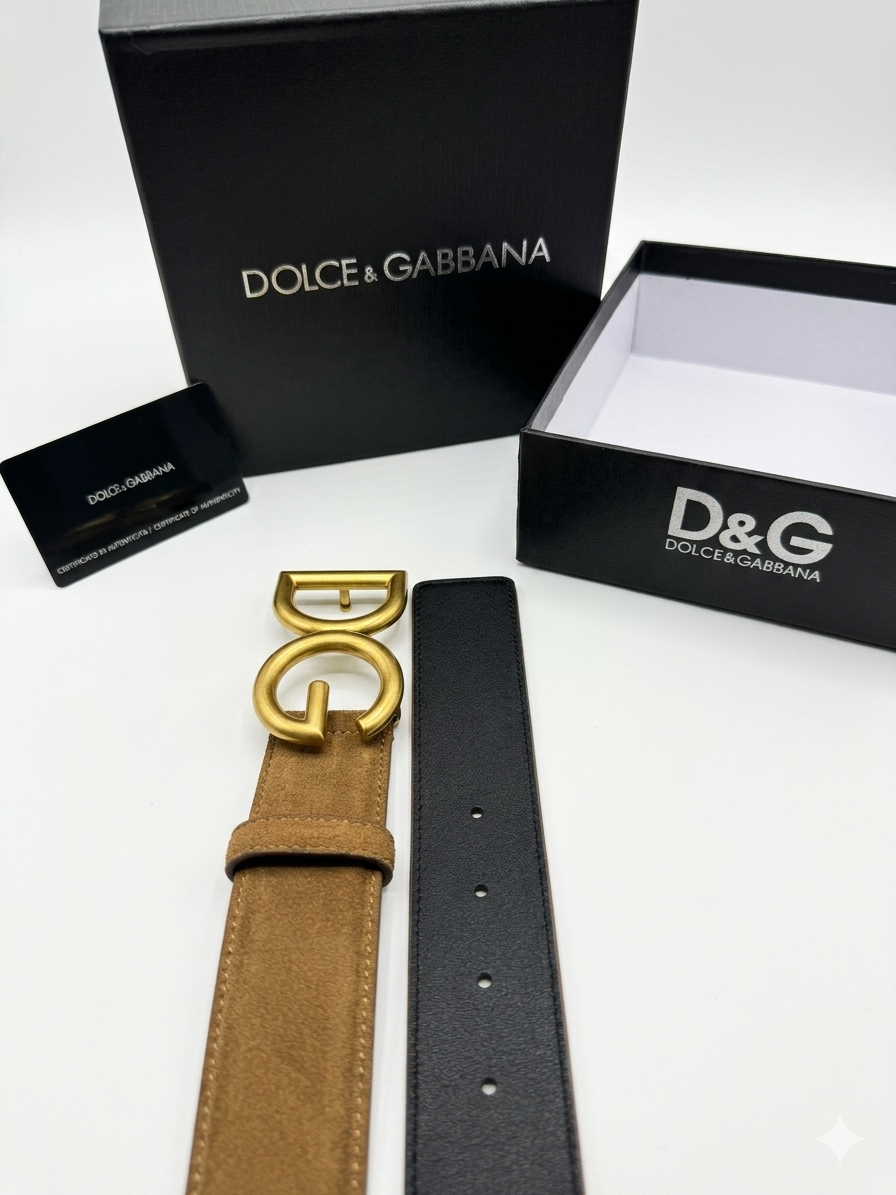Dolce & Gabbana Suede DG Logo Belt