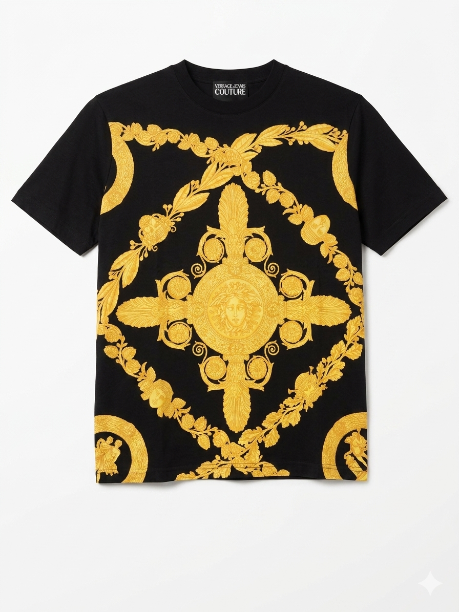 Versace T-Shirt Cotton Fabric Made in Turkey