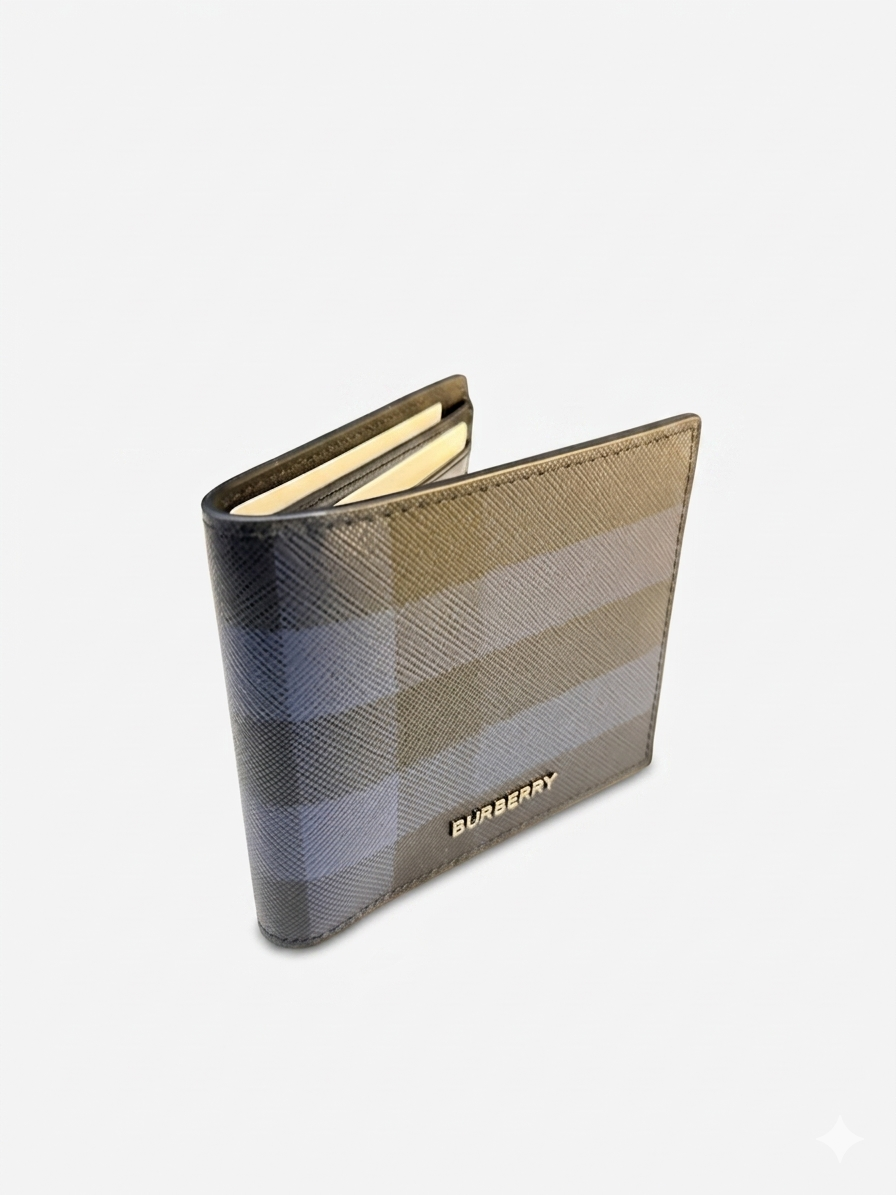 Burberry Check Saffiano Bifold Wallet 1 :1 Grade Quality