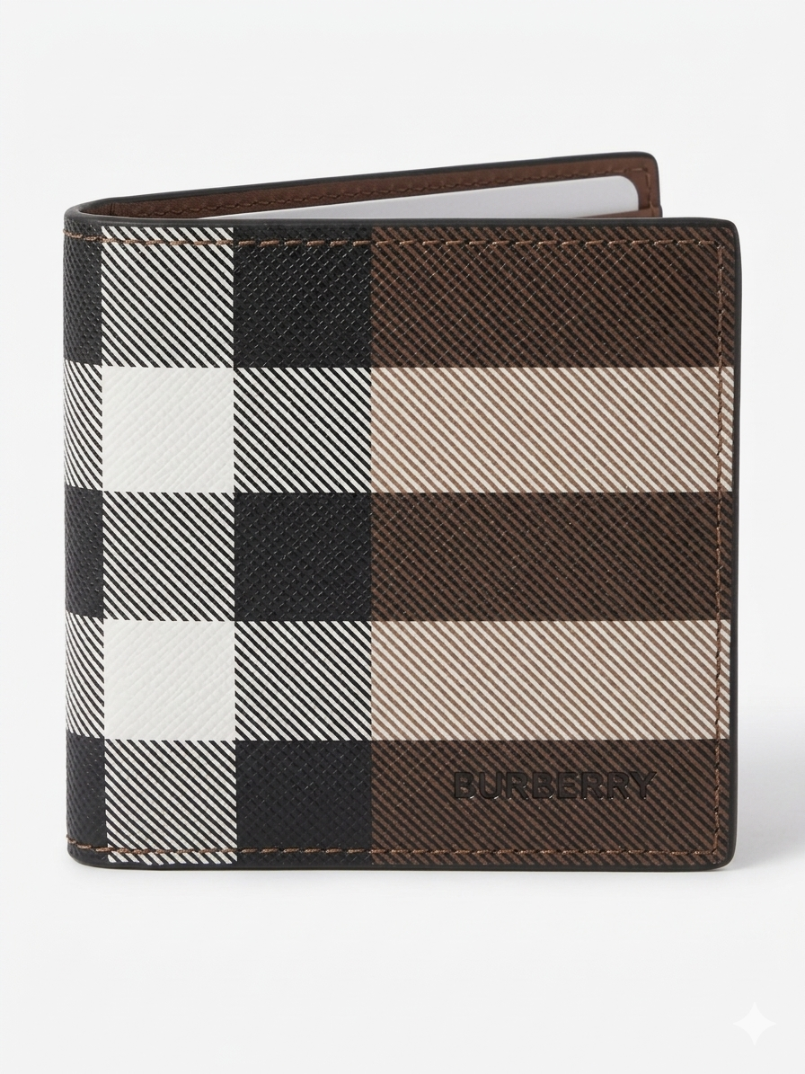 Burberry Two-Tone Exaggerated Check Bifold Wallet 1 :1 Grade Quality