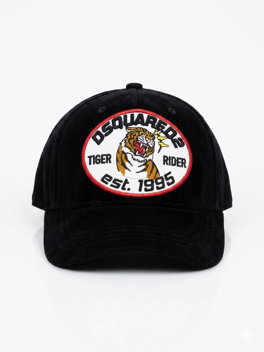 Dsquared2 "Tiger Rider" Graphic Patch Baseball Cap