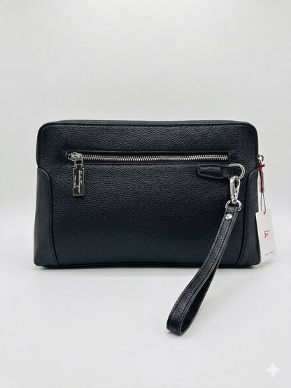 Ferragamo Textured Grained Wristlet Clutch