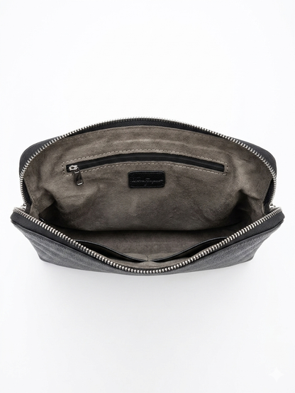 Ferragamo Textured Grained Wristlet Clutch