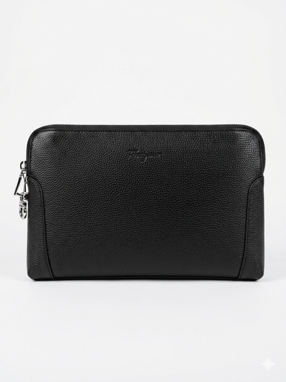 Ferragamo Textured Grained Wristlet Clutch