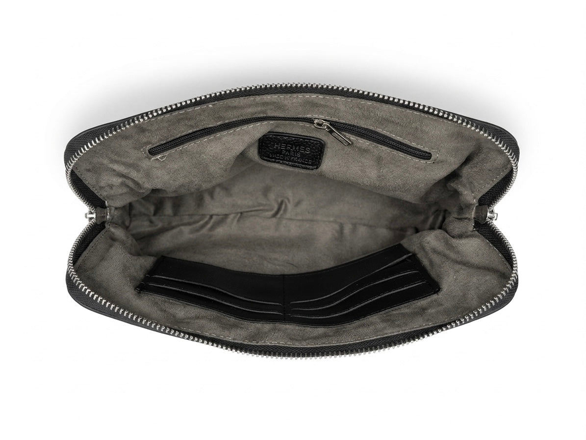 Hermès Embossed Horse & Carriage Wristlet Clutch