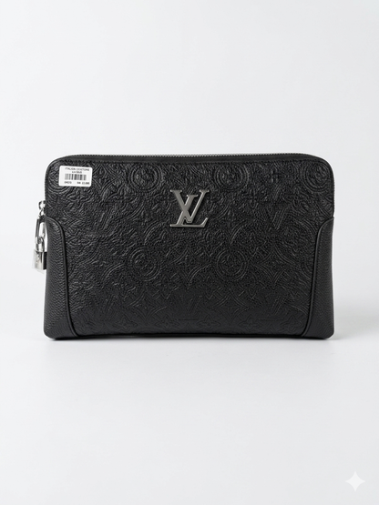 Louis Vuitton Monogram Embossed Leather Clutch & Wristlet
