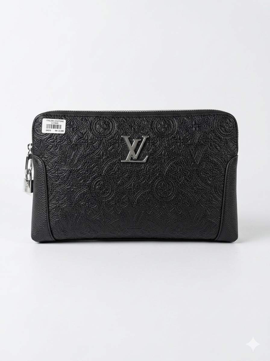 Louis Vuitton Monogram Embossed Leather Clutch & Wristlet