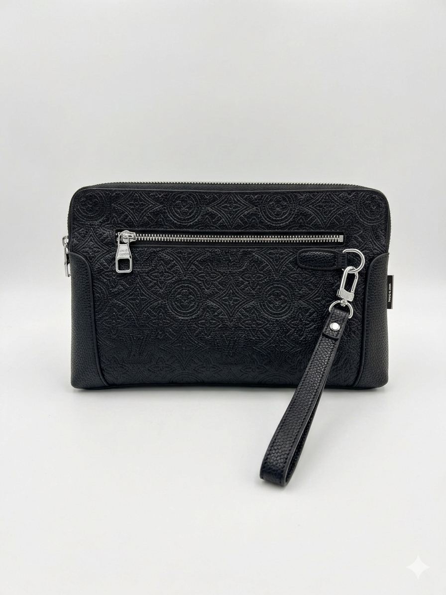 Louis Vuitton Monogram Embossed Leather Clutch & Wristlet