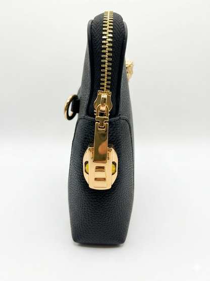 Versace Medusa Head Pebbled Clutch & Wristlet