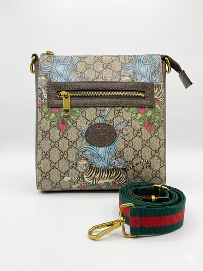 Gucci GG Supreme Tiger & Botanical Messenger Bag