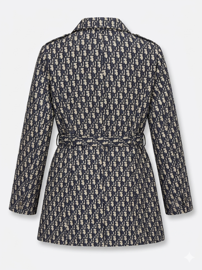 Christian Dior Oblique Jacquard Belted Blazer Jacket
