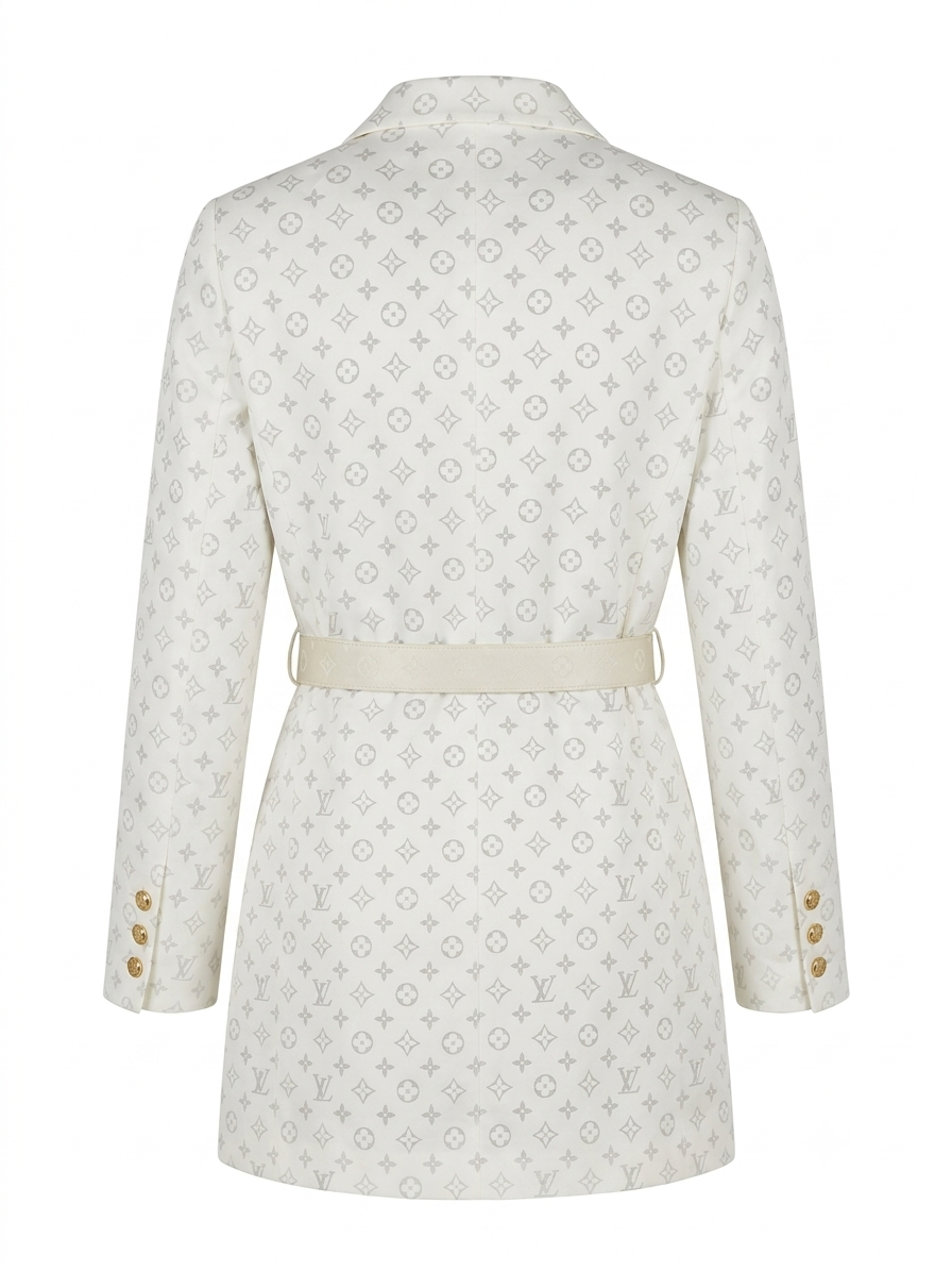 Louis Vuitton Monogram Double-Breasted Belted Blazer Dress