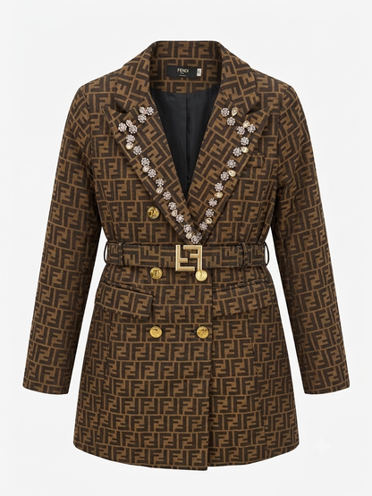 Fendi FF Motif Embellished Blazer Jacket