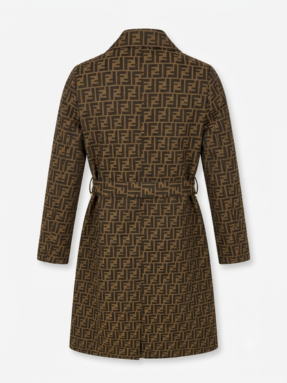 Fendi FF Monogram Double-Breasted Trench Coat