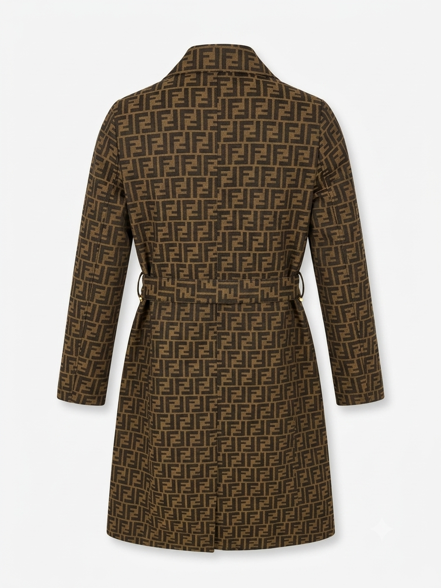 Fendi FF Monogram Double-Breasted Trench Coat