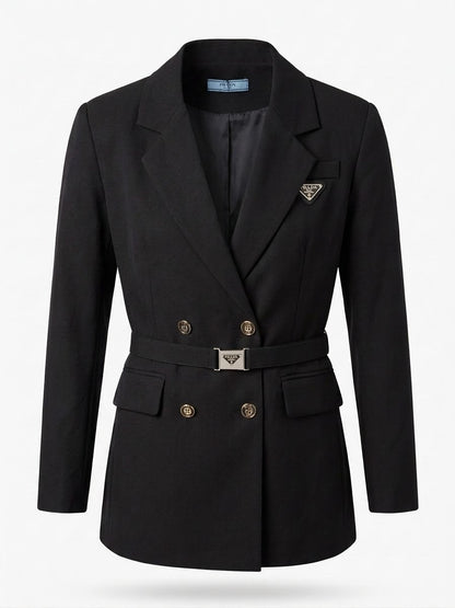 Prada Double-Breasted Belted Blazer