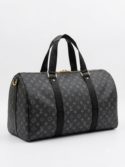 Louis Vuitton Monogram Eclipse Keepall Bandoulière Duffle Bag