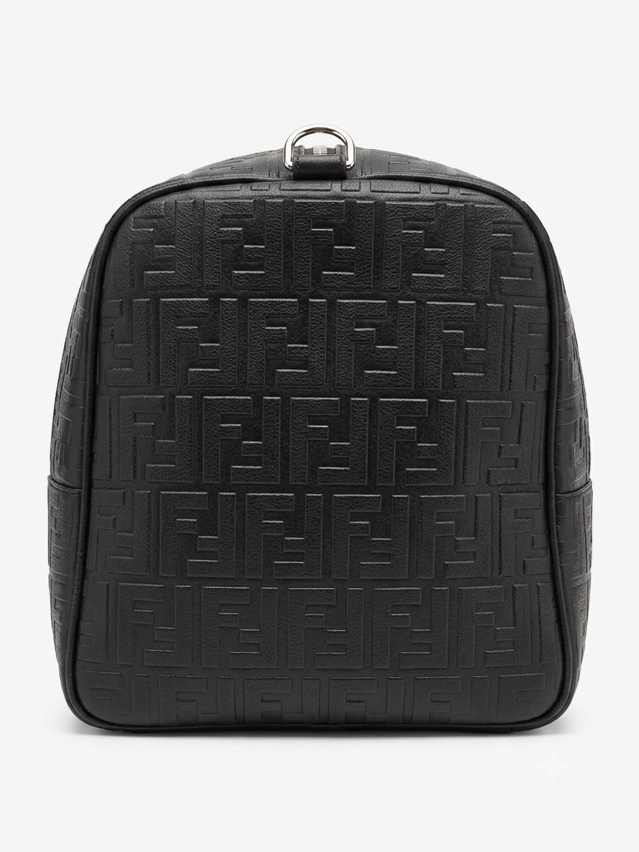 Fendi FF Motif Embossed Leather Duffel Bag
