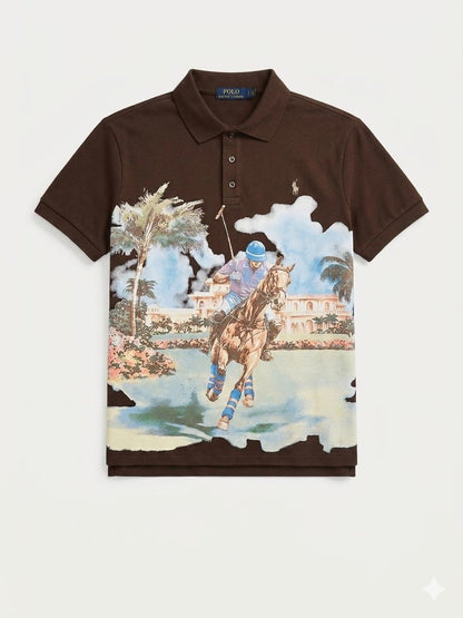 Classic Fit Mesh Graphic Polo Shirt 1:1 Grade Quality