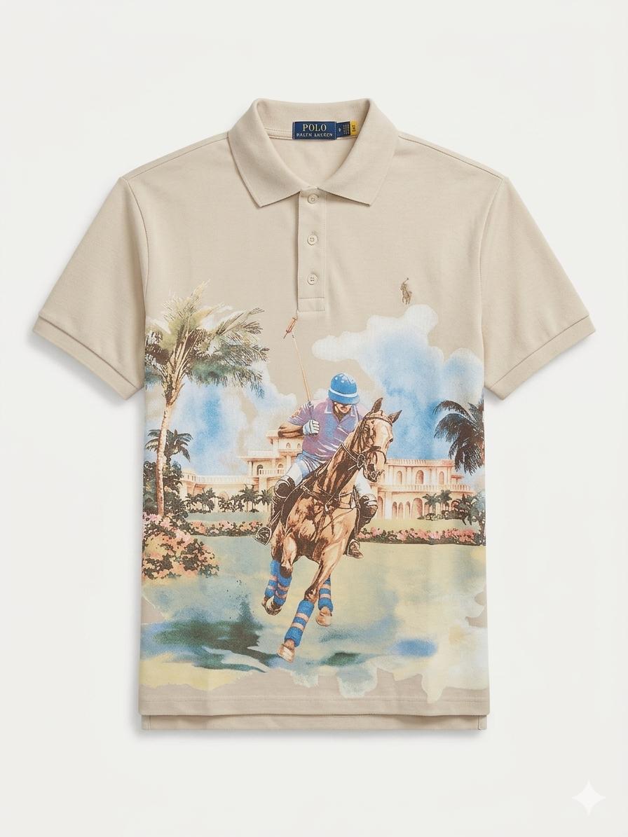 Classic Fit Mesh Graphic Polo Shirt 1:1 Grade Quality